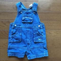 あっぷる様専用　オーバーオール　黄色チェックシャツ 80cmのサムネイル