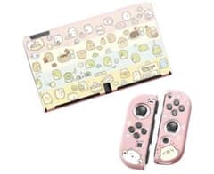 TPU protective case for Switch OLED model, Sumikko Gurashi design, pink.