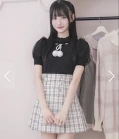 pium ファーリボンアームウォーマー付きニット ブラックのサムネイル