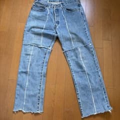 リメイク デニムパンツ 切り替えデザインのサムネイル