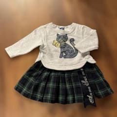 ANNA SUI mini 猫刺繍ワンピース 90cmのサムネイル