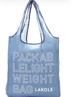LAKOLE エコバッグ カラビナ付き ブルーのサムネイル