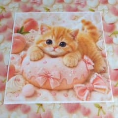 未使用 可愛い猫ちゃんパネル生地＆チェリーリボン柄生地 - メルカリ