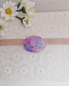 お洒落帯留め☆重ねあじさい☆レジンのサムネイル