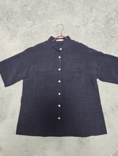 ikka 半袖シャツ ネイビー Mサイズ