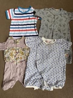 ロンパース 4枚セット 60〜80 半袖 夏服 女の子 男の子 まとめ売りのサムネイル