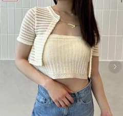 eimy istoire 透かし編みショートニットカーディガンのサムネイル