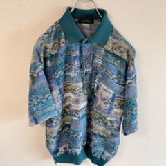 古着 総柄 プルオーバーシャツ 半袖 ポロシャツのサムネイル