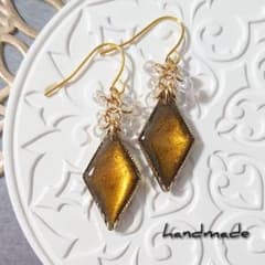 ≪104 イエロー≫レジンピアス 400円 - メルカリ