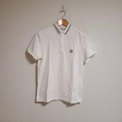 MONCLER モンクレール ポロシャツ 半袖 ロゴ ワッペン 白 S - メルカリ