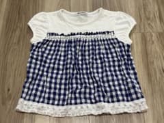 familiar 半袖Tシャツ 青ギンガムチェック100cmのサムネイル