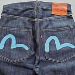 新品未使用 旧EVISU LOT2001 NO.2 水色カモメ 30 濃紺 - メルカリ