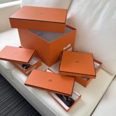 HERMES 空箱 オレンジボックス 3つ HERMES 空箱 4つセット 帯3つ付き - メルカリ