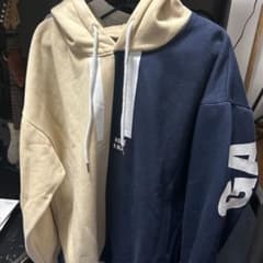 バイカラー プルオーバーパーカー ネイビー ベージュのサムネイル
