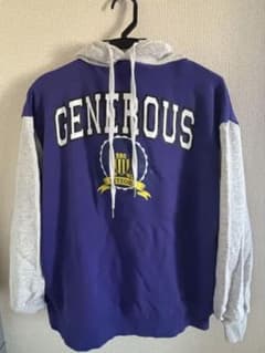 GENEROUS フード付きパーカー 紫 グレーのサムネイル