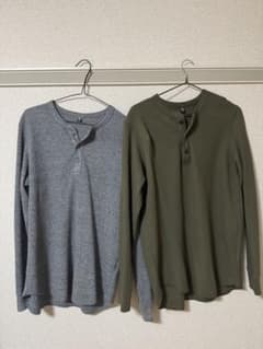 UNIQLO ワッフルヘンリーネックTシャツ　Mサイズのサムネイル