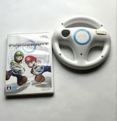 マリオカートWii Wiiハンドル付き 動作確認済みのサムネイル