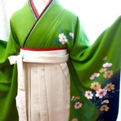成人式  卒業式に    二尺袖着物　重ね襟お任せ　二点セットのサムネイル