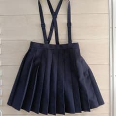 夏用 小学生 制服サスペンダー付き スクールスカート 濃紺 プリーツスカートのサムネイル