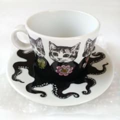 ヒグチユウコ 九谷焼 カップ＆ソーサー オクトキャッツ 新品未使用