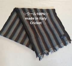 Cricket マフラー ウール100% イタリア製 ストライプのサムネイル