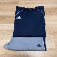 adidas トレーニングウェア 上下セット ネイビー グレーのサムネイル
