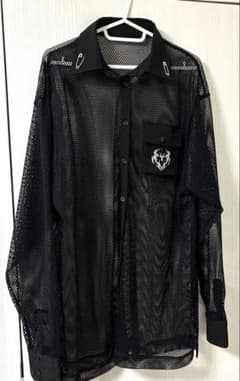 リッスンフレーバー 闇のメタルハート メッシュシャツ【BLACK】のサムネイル