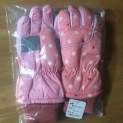 グローブ スキー　手袋 キッズ　ピンク　猫柄　タグ付き未使用品のサムネイル