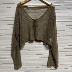 メッシュカーディガン　シアー　クロップド　ショート　Mのサムネイル
