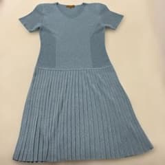 LANCEL 水色 半袖 プリーツワンピース Mのサムネイル