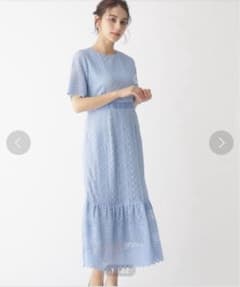 新品☆ワンピース ☆ナイトドレス☆結婚式☆レースワンピ☆オペークドットクリップのサムネイル