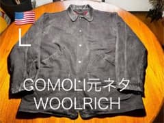 COMOLI 元ネタ Woolrich 襟レザー カバーオール ブラック USA - メルカリ
