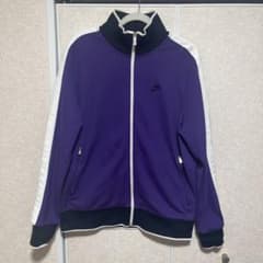 NIKE ナイキ 刺繍ロゴ スウッシュ 紫 トラックジャケット Lのサムネイル