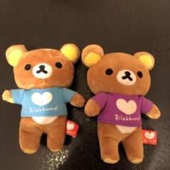 리락쿠마 봉제 인형 블루 보라색 티셔츠