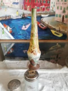 アンティークドームナンシー 木の実 色被せガラス 異色熔込花瓶 パート