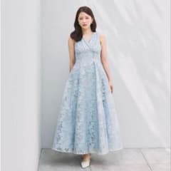 新品 poláura ブロッサムベールカシュクールワンピース サックス MMのサムネイル
