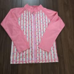 女の子用 ラッシュガード ピンク ストライプ ドット柄のサムネイル