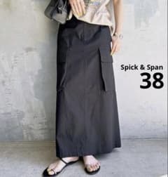 Spick & Span カーゴポケットIラインスカート ブラック - メルカリ