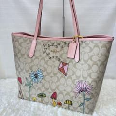 【限定コラボ】COACH シティ トートバッグ シグネチャー CU392 ピンク