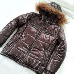 Y2K 光沢 リアルファー 短丈 00s 中綿ダウンジャケット 平成 お兄系 M