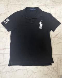 短丈Polo by Ralph Lauren ポロシャツ ブラック 刺繍ロゴのサムネイル