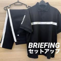 美品★BRIEFING メンズM ゴルフセットアップ 黒×白 ズボン＆シャツ 極美品☆BRIEFING メンズM ゴルフセットアップ 黒×白 ズボン＆シャツ