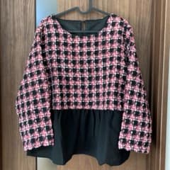 3L＊試着のみ＊ツイード風トップス大きいサイズのサムネイル