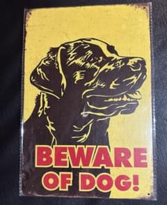 新品⭐️ブリキ看板 猛犬注意 BEWARE OF DOG アメリカン雑貨 レトロのサムネイル