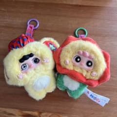 るんるん様専用　MIGO ぬいぐるみセット イチゴ帽子と花のサムネイル