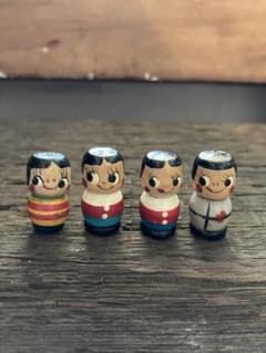 1960年代 不二家 ハイカップ ペコちゃん ミニこけし 木製 4体セット