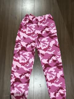 A BATHING APE カモ柄 スウェットパンツ ピンク XSのサムネイル