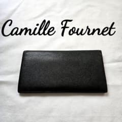 美品 カミーユフォルネ 長財布 旧ロゴ 二つ折り財布 レザー 黒 赤