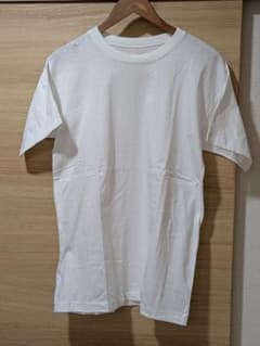 90s コットン　クルーネック　半袖　Tシャツ　ホワイト　シングルステッチ　1