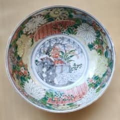 色絵 鉢 楼閣山水図 菊文様 九谷焼のサムネイル